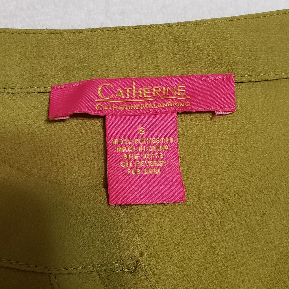Catherine Malandrino Green Blouse 3/4 Sleeve Size S - Picture 7 of 11